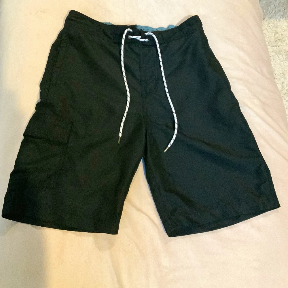 Goodfellow & Co. Black S Cargo Swim Black w/ Blue lining Beach Travel Swim